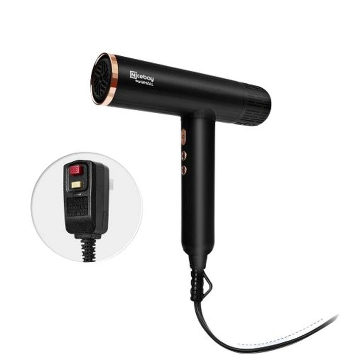 Nicebay DW-9041 Professional Hair Dryer - Black/Gold by Nicebay - Image 2