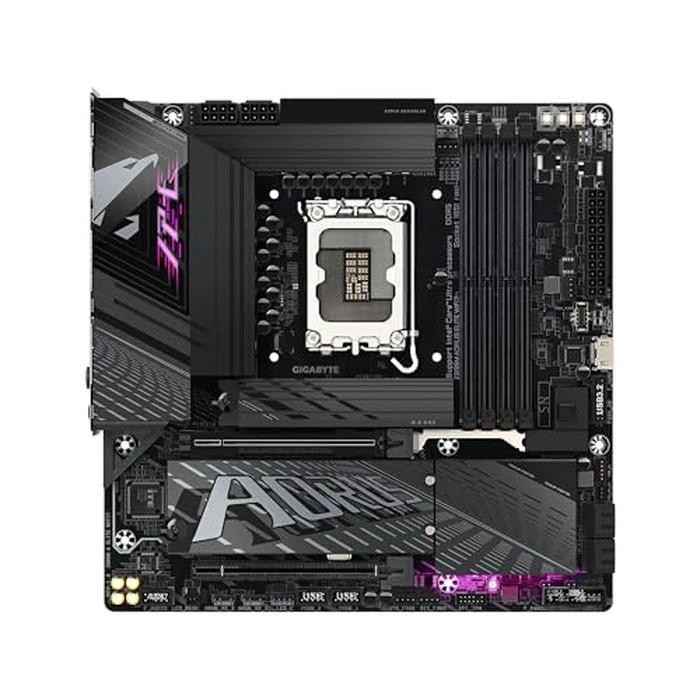 GIGABYTE Z890M AORUS Elite WIFI7 Intel Core Ultra (Series 2) LGA 1851 Motherboard, M-ATX, DDR5, 3X M.2, PCIe 5.0, USB4 Type-C, WIFI7, 2.5GbE LAN, WiFi EZ-Plug, EZ-Latch Plus by GIGABYTE - Image 2