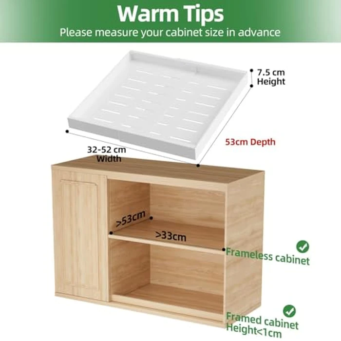 PAKETA 4 Pack Expandable Pull Out Cabinet Organizer, 21'' Deep Pull Out Drawers for Cabinets,Upgrade 3 Slide Rails Sliding Drawer for Kitchen Cabinet Organizer with Adhesive Nano Film (White) by PAKETA - Image 2