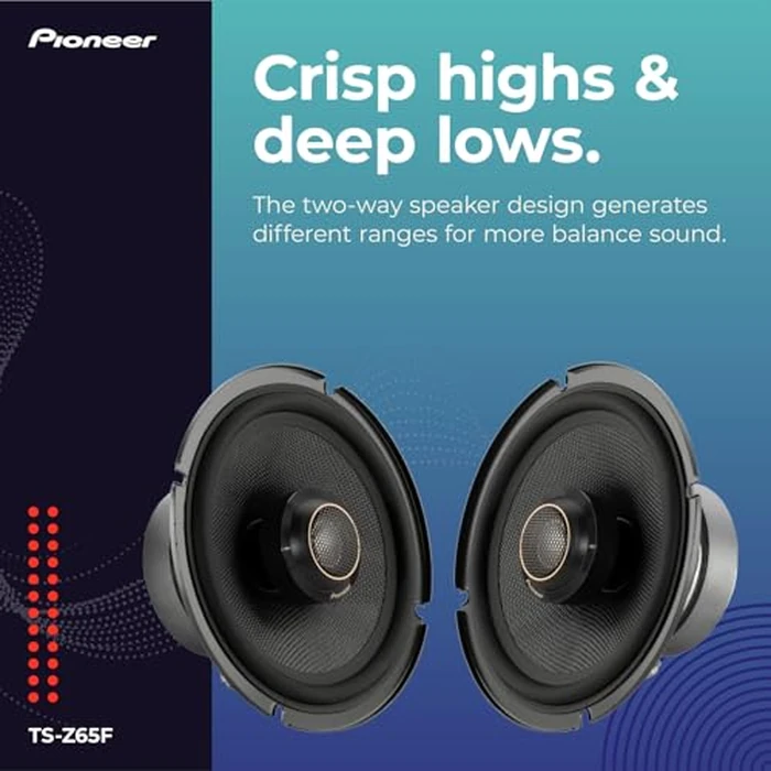 PIONEER Z-Series TS-Z65F 6.5” 2-Way Speakers (Pair) - 330W Max, Balanced Sound + Smooth Treble, Audiophile Upgrade, add an Amplifier for Optimal Performance by PIONEER - Image 3