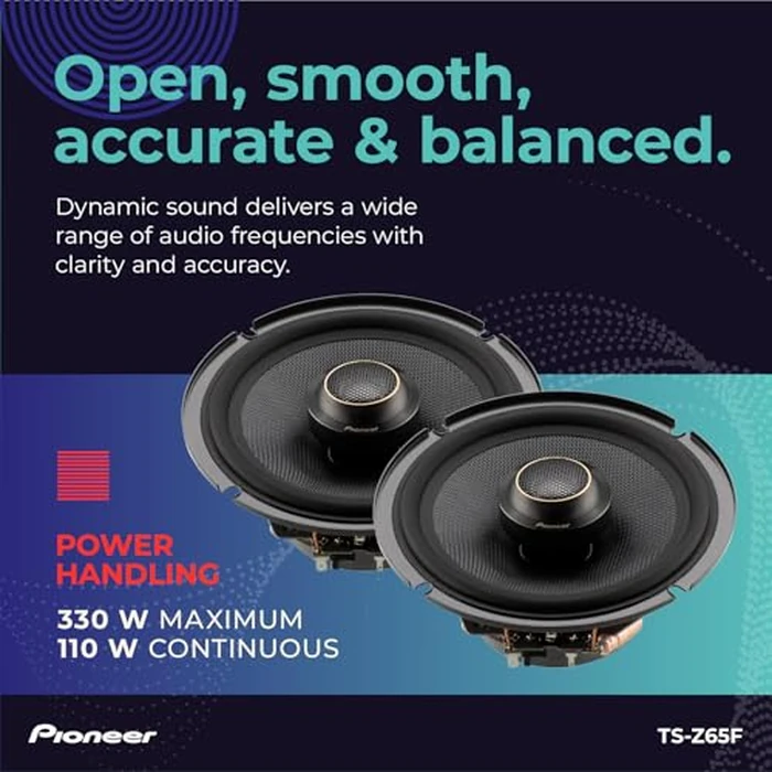 PIONEER Z-Series TS-Z65F 6.5” 2-Way Speakers (Pair) - 330W Max, Balanced Sound + Smooth Treble, Audiophile Upgrade, add an Amplifier for Optimal Performance by PIONEER - Image 4