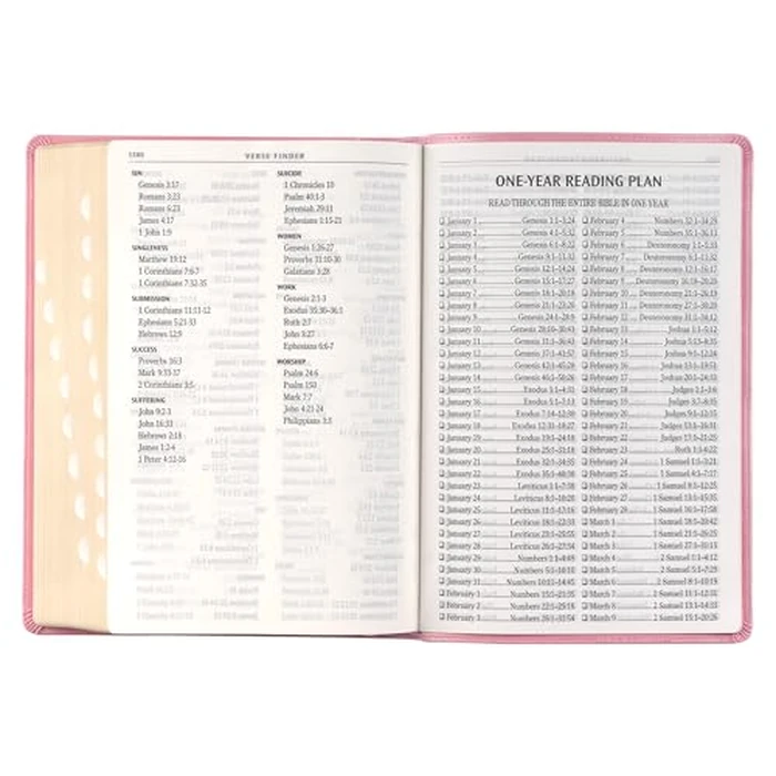 KJV Holy Bible, Giant Print Full-size Faux Leather Red Letter Edition - Thumb Index & Ribbon Marker, King James Version, Pink (KJV Full Size GP Editions) by Christian Art Gifts - Image 5