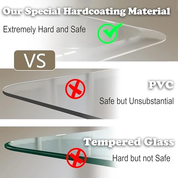 MESAILUP Beveled Edge Office Chair Mat for Carpet or Hardwood Floor 36" x 48" Clear Chair Mats for a Smooth Glide and Easy Roll On/Off, Heavy Duty and Non-Slip Pad Floor Ultimate Desk Chair Mat by MESAILUP - Image 5