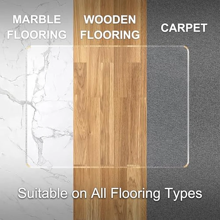 MESAILUP Beveled Edge Office Chair Mat for Carpet or Hardwood Floor 36" x 48" Clear Chair Mats for a Smooth Glide and Easy Roll On/Off, Heavy Duty and Non-Slip Pad Floor Ultimate Desk Chair Mat by MESAILUP - Image 6