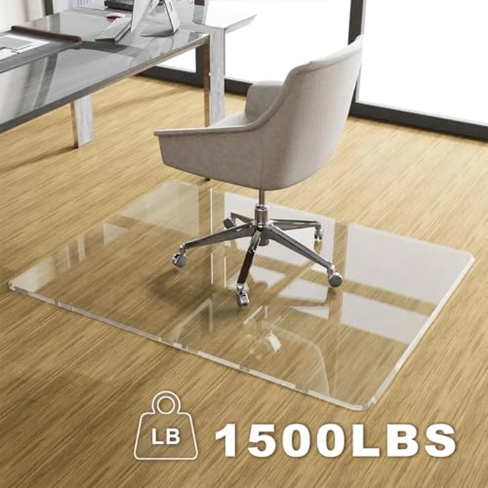 MESAILUP Beveled Edge Office Chair Mat for Carpet or Hardwood Floor 36" x 48" Clear Chair Mats for a Smooth Glide and Easy Roll On/Off, Heavy Duty and Non-Slip Pad Floor Ultimate Desk Chair Mat by MESAILUP - Image 7