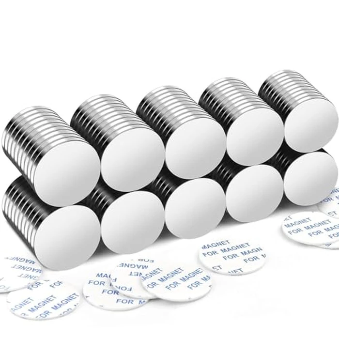 E BAVITE Super Strong Neodymium Disc Magnets with Double-Sided Adhesive 100 Packs Rare Earth Magnet Fridge DIY Building, Scientific Craft, and Office 1.26 inch D x 1/8 inch by E BAVITE - Used - Like New condition - US$79.79