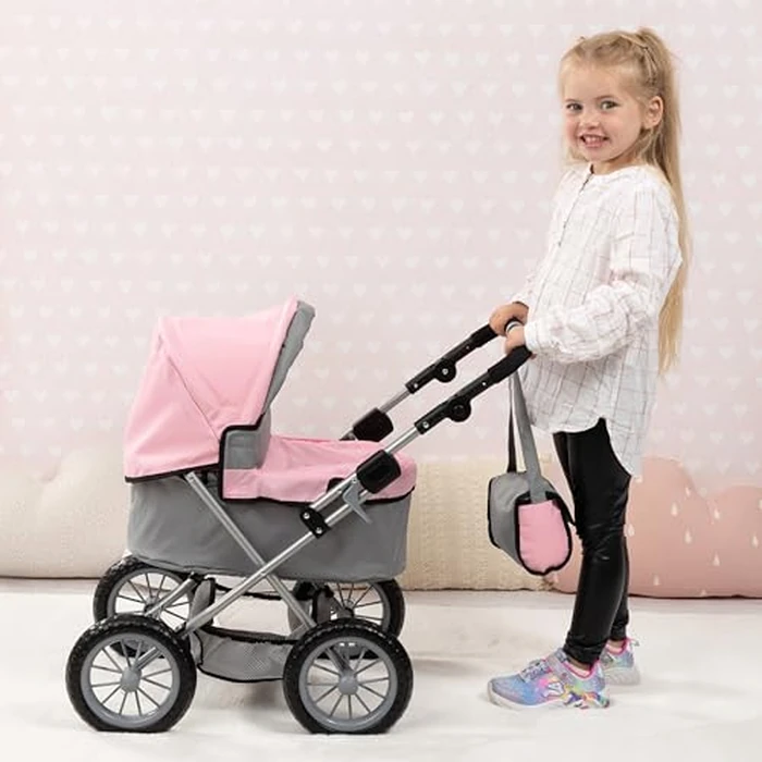 Bayer Design Baby Doll Trendy Pram in Grey/Pink, 67 x 41 x 68 centimeters, 1300800 by Bayer - Image 5