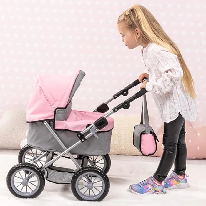 Bayer Design Baby Doll Trendy Pram in Grey/Pink, 67 x 41 x 68 centimeters, 1300800 by Bayer - Image 6