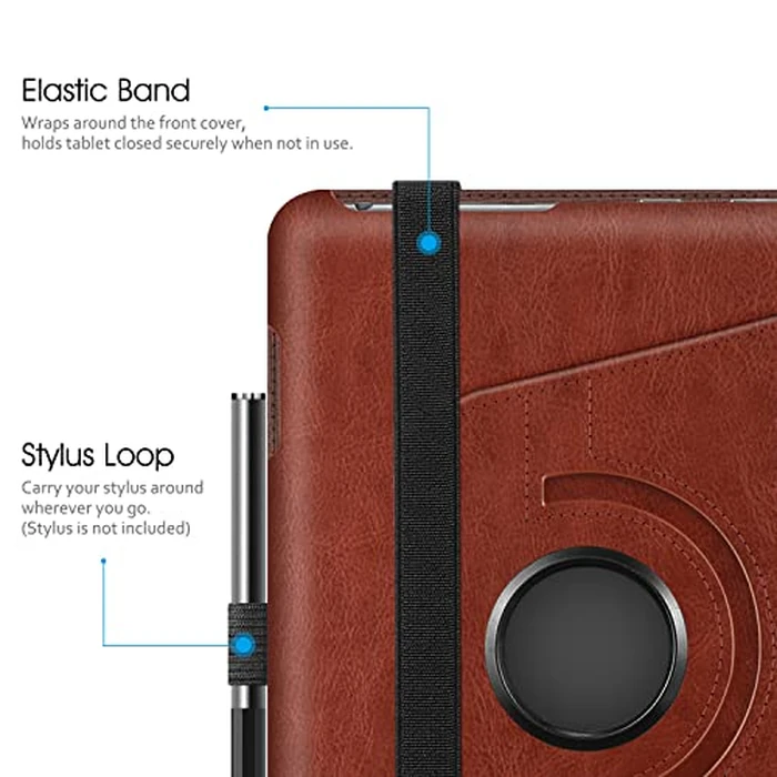 Fintie Case for Kindle Fire HD 8 & HD 8 Plus Tablet (12th/10th Generation, 2024/2022/2020 Release) - 360 Degree Rotating Swivel Stand Protective Cover with Dual Auto Sleep Wake, Brown by FINTIE - Image 8