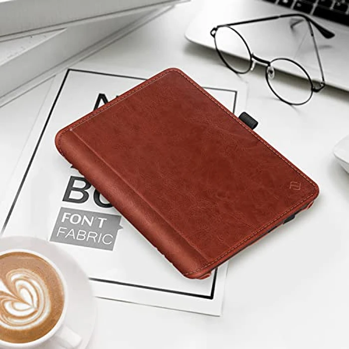 Fintie Case for Kindle Fire HD 8 & HD 8 Plus Tablet (12th/10th Generation, 2024/2022/2020 Release) - 360 Degree Rotating Swivel Stand Protective Cover with Dual Auto Sleep Wake, Brown by FINTIE - Image 9