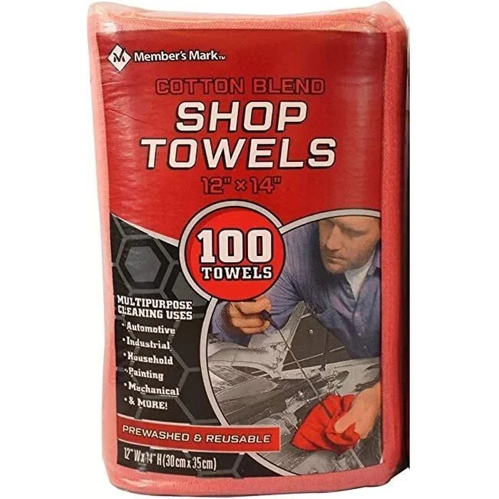 Member's Mark Shop Towel 12" x 14" (100pck) - Red by Member's Mark - Refurbished - Brand New condition - US$40.98