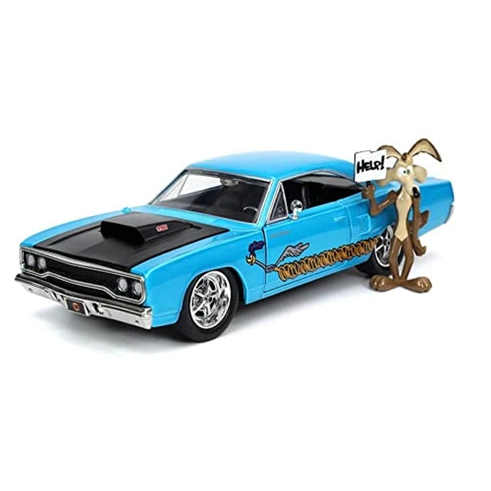 Jada Looney Tunes 1:24 1970 Plymouth Roadrunner Die-cast Car and 2.75"" Wile E. Coyote Figure, Toys for Kids and Adults by Jada - Image 3