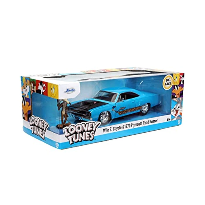 Jada Looney Tunes 1:24 1970 Plymouth Roadrunner Die-cast Car and 2.75"" Wile E. Coyote Figure, Toys for Kids and Adults by Jada - Image 9