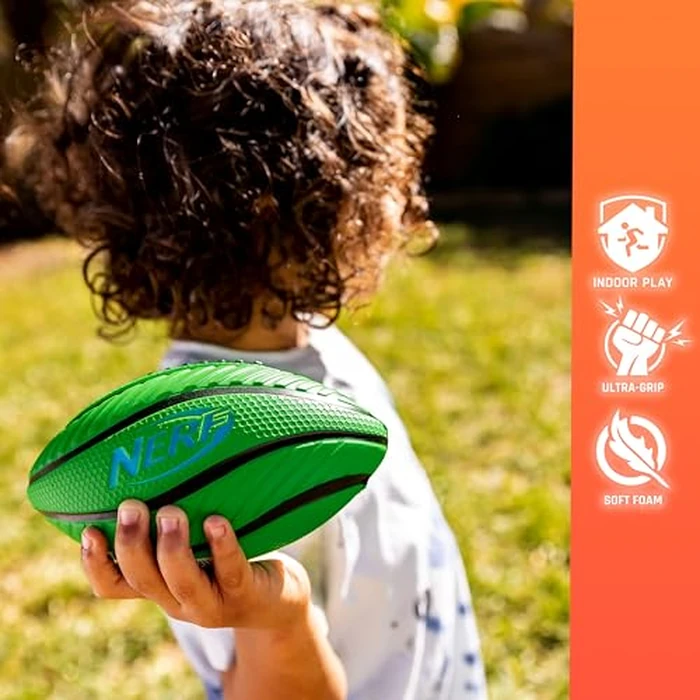 Nerf Mini Foam Sports Ball Set - Foam Football, Soccer Ball + Basketball Set Soft Sports Toy for Kids - Multicolor by Nerf - Image 5