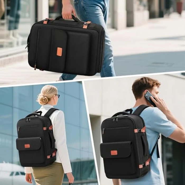 MATEIN Personal Item Backpack 18x14x8 for Frontier, Underseat Travel Backpack with Water Bottle Holder Fit 15.6" Laptops, TSA Approved Luggage Bag with Shoe Compartment for Airlines, 2 Pcs Set by MATEIN - Image 6
