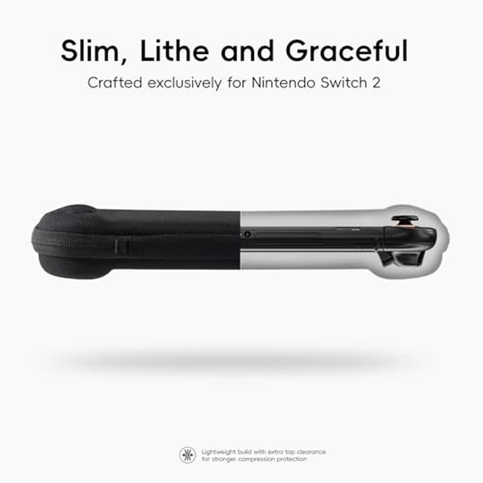 YONMOTTO Slim Carrying Case for Nintendo Switch 2 (2025), Lightweight Protective Hard Shell Portable Travel Case with 12 Game Card Slots & Screen Protector Mat (Black) by YONMOTTO - Image 2