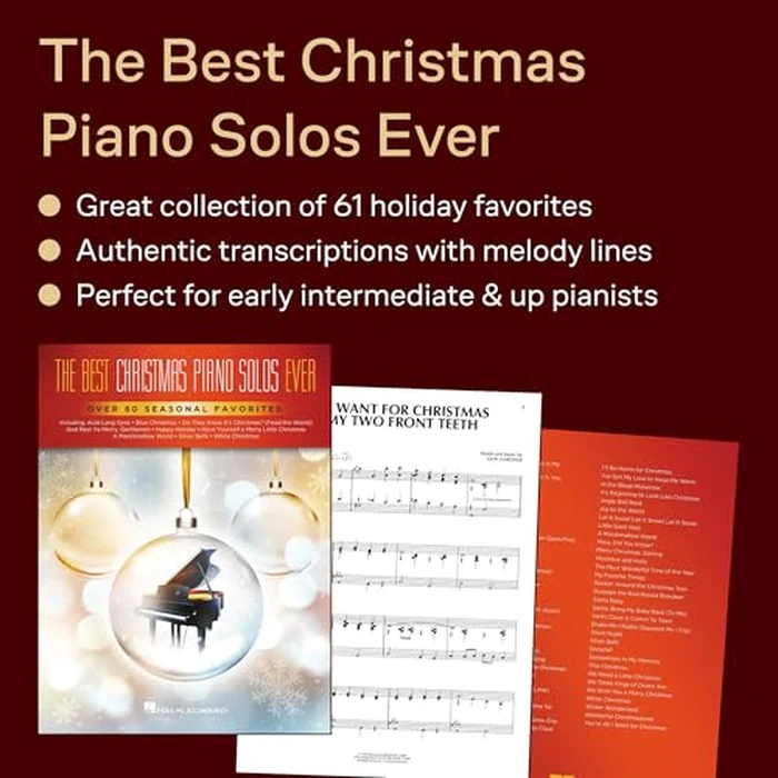 The Best Christmas Piano Solos Ever - Over 60 Seasonal Favourites | Intermediate to Advanced Piano Solo Sheet Music | Holiday Music Songbook Artuflly Arranged for Seasonal Perfomances and Recitals by Hal Leonard - Used - Like New condition - CA$15.07