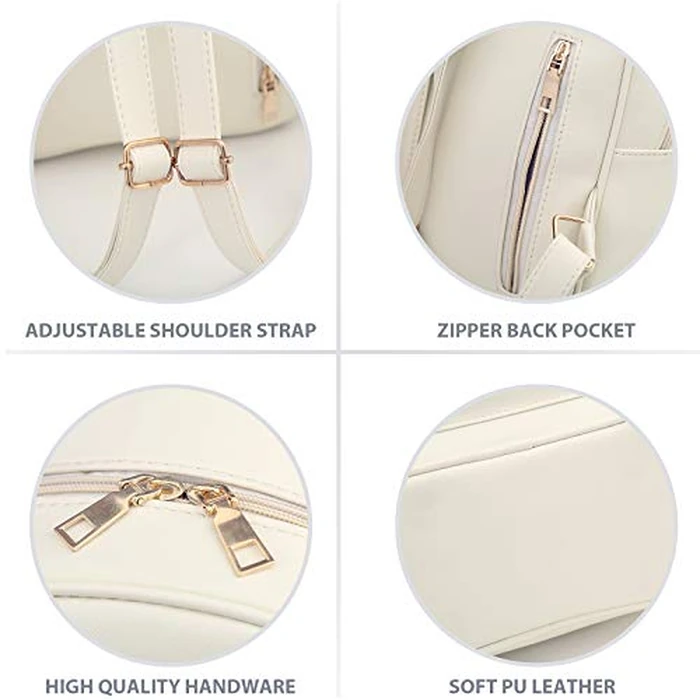 K.E.J. Women Mini Backpack Purse Bowknot Leather Backpack 3-PCS Cute Small Backpack Purse for Women Rucksack for Ladies Shoulder Bag by K.E.J. - Image 5