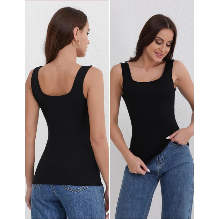 BQTQ 5 Pack Square Neck Tank Tops for Women Sleeveless Tank Top Ladies Undershirts Womens Tanks Tops Pack,M by BQTQ - Image 4