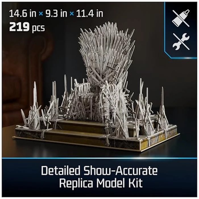 4D Build, Game of Thrones Iron Throne 3D Model Kit, GOT Collectibles & Desk Décor, Adult Puzzles for Fantasy Book GOT Fans, 3D Puzzles for Adults & Teens, 219 Pieces, for Ages 12 & Up by 4D Build - Image 2
