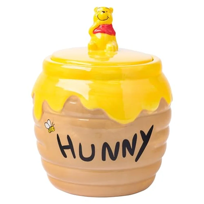 Silver Buffalo Disney Winnie the Pooh Honey "Hunny" Pot Sculpted 3D Hand Painted Ceramic Snack Cookie Jar (Small) by Silver Buffalo - Used - Like New condition