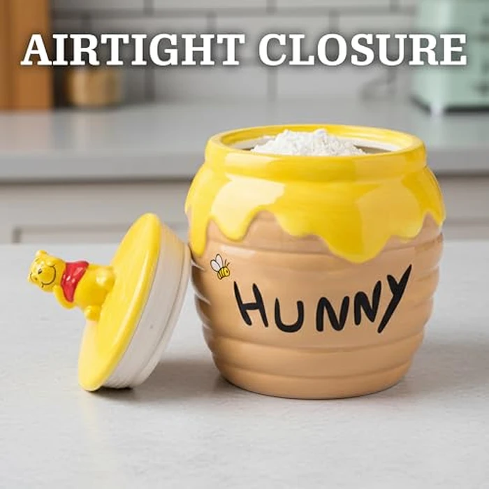 Silver Buffalo Disney Winnie the Pooh Honey "Hunny" Pot Sculpted 3D Hand Painted Ceramic Snack Cookie Jar (Small) by Silver Buffalo - Image 5