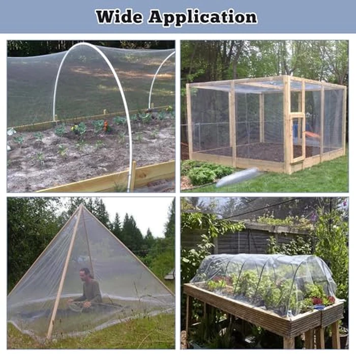 39 x 10 Ft Mosquito Netting for Garden Patio, Breathable Mesh Net for Bird and Insect Protection, Plant Cover for Vegetables, Fruits and Flowers, 3x12m Gray by RGQSUN - Image 7