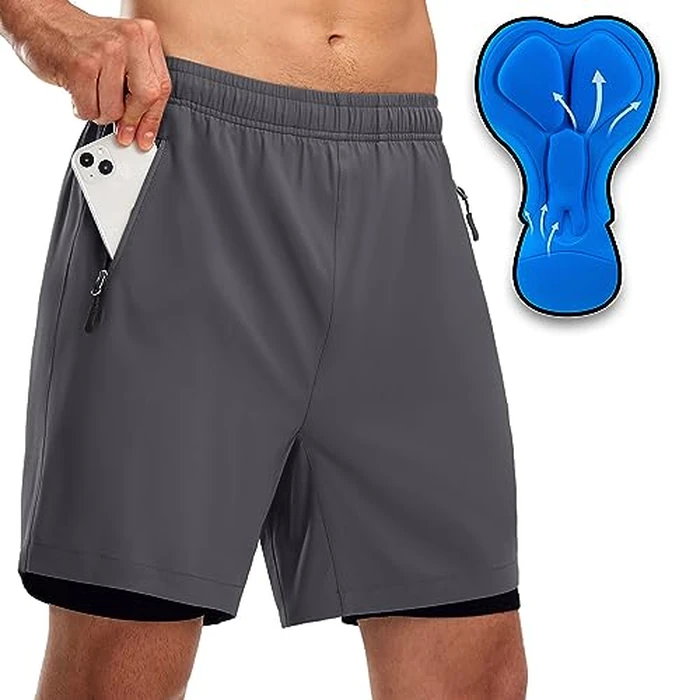 Men's Mountain Bike Shorts 3D Padded Loose-fit Biking Riding Cycling Bicycle Biker Cycle Padding Shorts for Men Zipper Pockets(Dark Grey,M) by Bikewa - Used - Like New condition - US$28.49