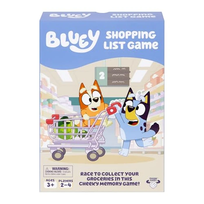 Bluey Shopping List Game, Join Bluey, Bingo, Bandit & Chilli On A Fun Supermarket Adventure, Race to Fill Your Trolley in This Fun Memory and Matching Game, for Ages 3+, 2-4 Players by BLUEY - Used - Like New condition