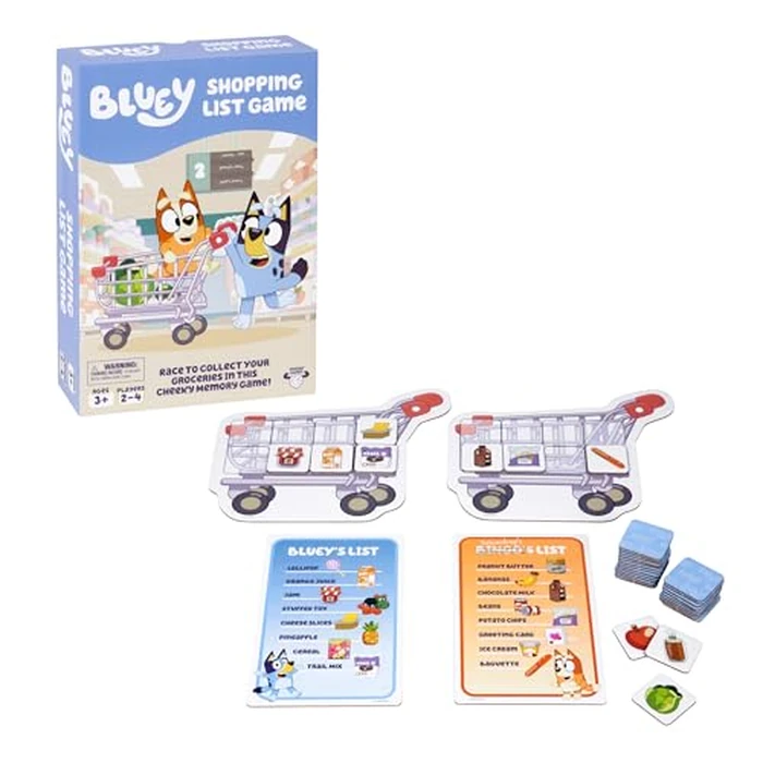 Bluey Shopping List Game, Join Bluey, Bingo, Bandit & Chilli On A Fun Supermarket Adventure, Race to Fill Your Trolley in This Fun Memory and Matching Game, for Ages 3+, 2-4 Players by BLUEY - Image 2