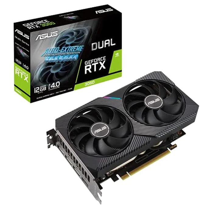 ASUS Dual NVIDIA GeForce RTX 3060 V2 OC Edition 12GB GDDR6 Gaming Graphics Card (PCIe 4.0, 12GB GDDR6 Memory, HDMI 2.1, DisplayPort 1.4a, 2-Slot Design, Axial-tech Fan Design, 0dB Technology) by Asus - Used - Very Good condition