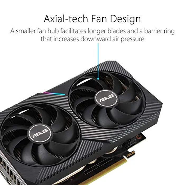 ASUS Dual NVIDIA GeForce RTX 3060 V2 OC Edition 12GB GDDR6 Gaming Graphics Card (PCIe 4.0, 12GB GDDR6 Memory, HDMI 2.1, DisplayPort 1.4a, 2-Slot Design, Axial-tech Fan Design, 0dB Technology) by Asus - Image 2