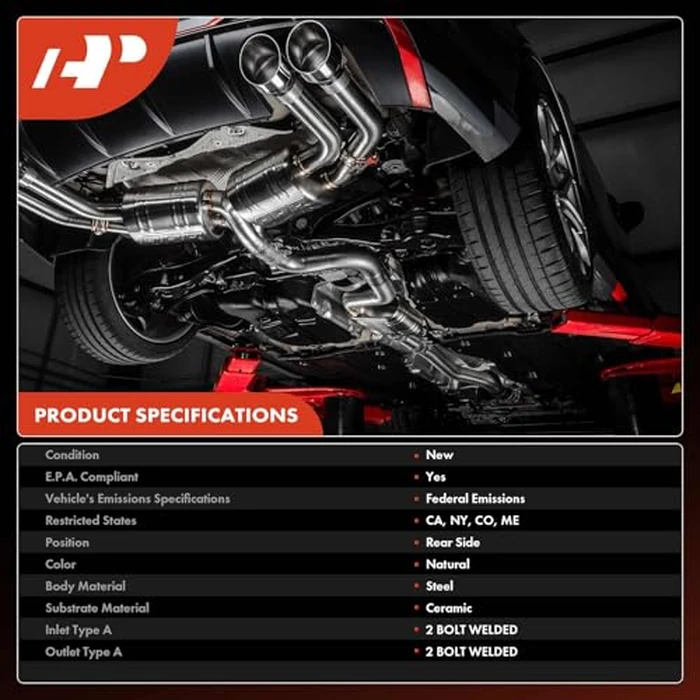 A-Premium Rear Catalytic Converter with Gasket Kit Direct-Fit Compatible with Chevrolet Malibu 2013-2015, Malibu Limited 2016, 2.5L, E.P.A. Compliant, Replace# 22935117 by A-premium - Image 3