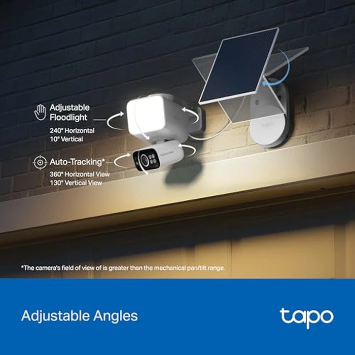 Tapo 2K Outdoor Pan/Tilt Wireless Floodlight Security Camera - Battery Power with Solar, 360º AI Motion Tracking, Person/Vehicle Detection, Subscription-Free Local Storage or Optional Cloud, C615F KIT by Tapo - Image 5