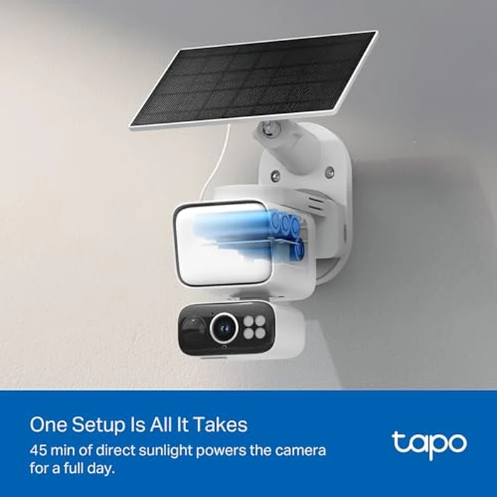 Tapo 2K Outdoor Pan/Tilt Wireless Floodlight Security Camera - Battery Power with Solar, 360º AI Motion Tracking, Person/Vehicle Detection, Subscription-Free Local Storage or Optional Cloud, C615F KIT by Tapo - Image 7