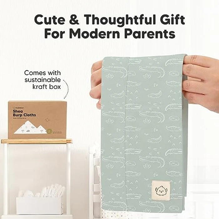 Organic Burp Cloths Baby Boy, Girl - 6-Pack Large 100% Cotton Burping Cloths for Babies, Spit Up Rags, Super Absorbent, Ultra Soft Newborn Rag, Gender Neutral, Machine Washable, Durable (Wilderness) by KeaBabies - Image 9