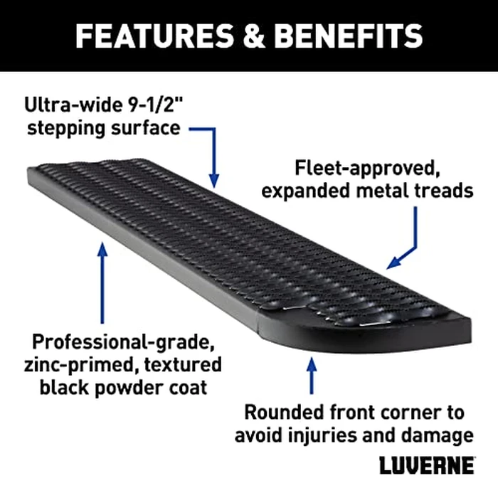 LUVERNE 495154-401817 Grip Step XL 9-1/2 x 54-in Steel Passenger Side Running Board, Select Ford E-Transit Electric Van by LUVERNE - Image 3