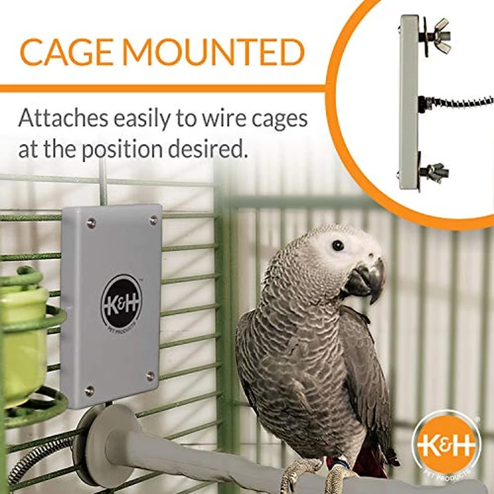 K&H Pet Products Snuggle-Up Bird Cage Heater, Bird Cage Accessory, Exotic Avian Warming Panel for Small Exotics Like Parakeet, Cockatiel, Canary - Small 5 X 3in Gray 12V by K&H Pet Products - Image 4