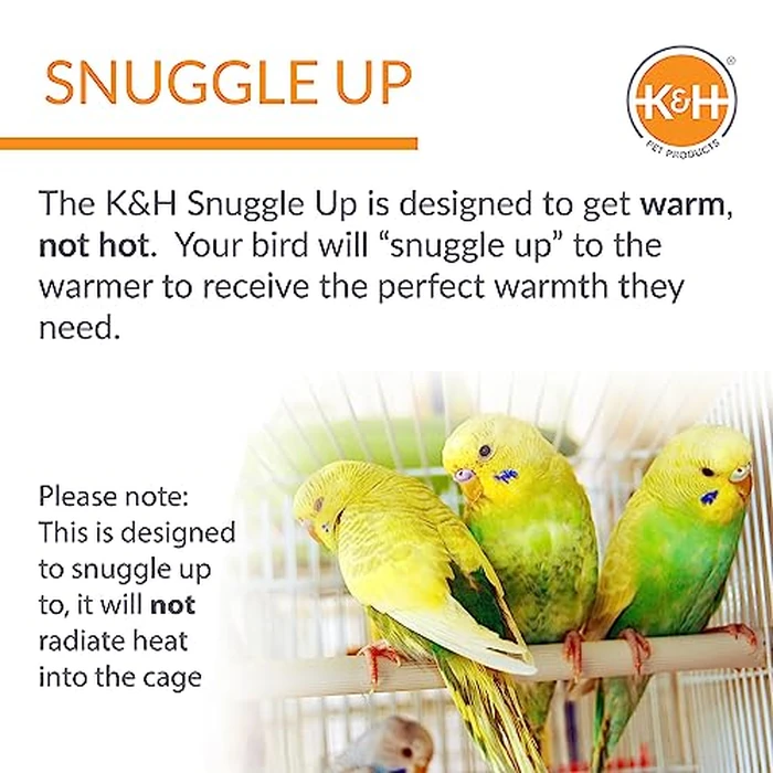 K&H Pet Products Snuggle-Up Bird Cage Heater, Bird Cage Accessory, Exotic Avian Warming Panel for Small Exotics Like Parakeet, Cockatiel, Canary - Small 5 X 3in Gray 12V by K&H Pet Products - Image 5