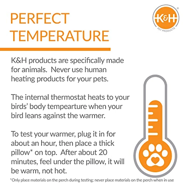 K&H Pet Products Snuggle-Up Bird Cage Heater, Bird Cage Accessory, Exotic Avian Warming Panel for Small Exotics Like Parakeet, Cockatiel, Canary - Small 5 X 3in Gray 12V by K&H Pet Products - Image 6
