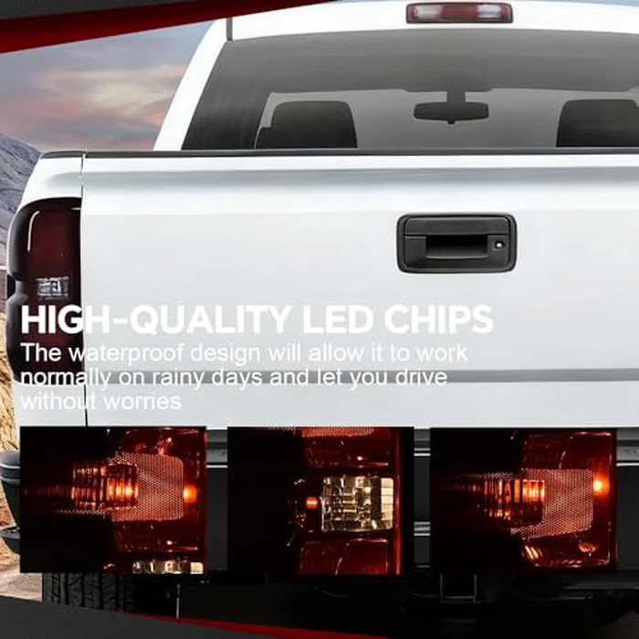 Tail Light Lamp Compatible With Chevy Silverado 1500 2500 HD/GMC Sierra 3500 HD 2016-2019 Smoke Lens w/o Wire Harness Rear Assembly Pilotos Traseros Conjunto by CHEDA - Image 3