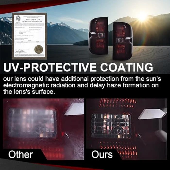 Tail Light Lamp Compatible With Chevy Silverado 1500 2500 HD/GMC Sierra 3500 HD 2016-2019 Smoke Lens w/o Wire Harness Rear Assembly Pilotos Traseros Conjunto by CHEDA - Image 4