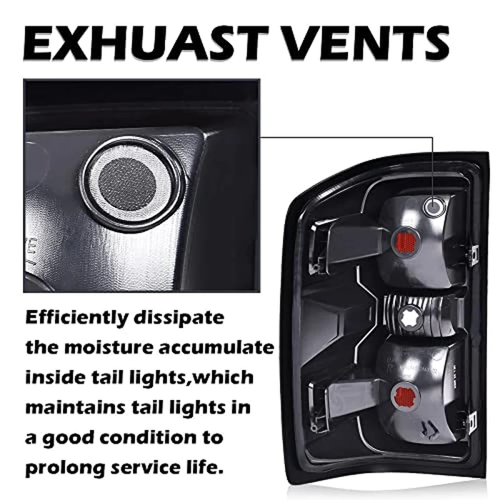 Tail Light Lamp Compatible With Chevy Silverado 1500 2500 HD/GMC Sierra 3500 HD 2016-2019 Smoke Lens w/o Wire Harness Rear Assembly Pilotos Traseros Conjunto by CHEDA - Image 7