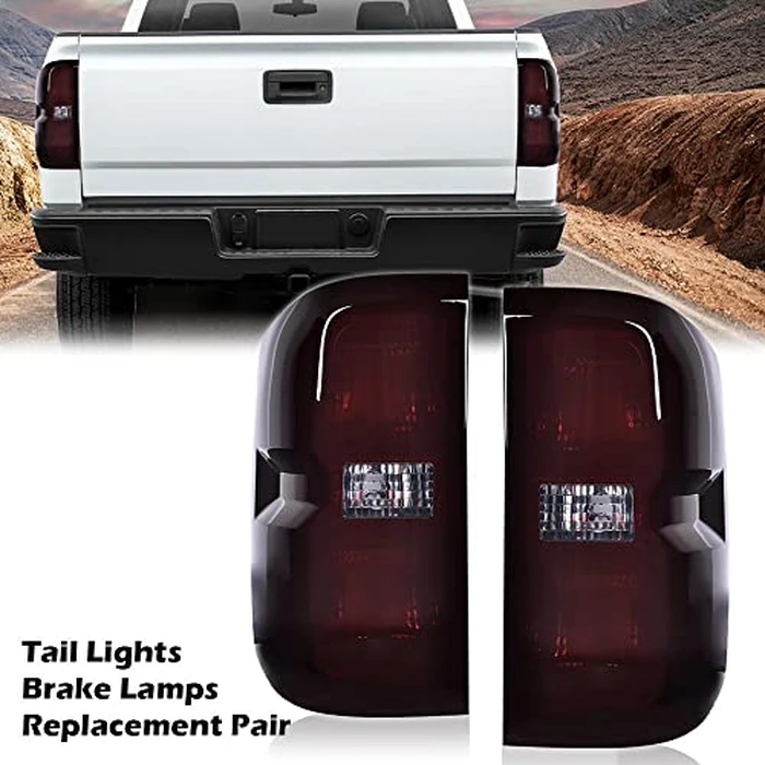 Tail Light Lamp Compatible With Chevy Silverado 1500 2500 HD/GMC Sierra 3500 HD 2016-2019 Smoke Lens w/o Wire Harness Rear Assembly Pilotos Traseros Conjunto by CHEDA - Image 9