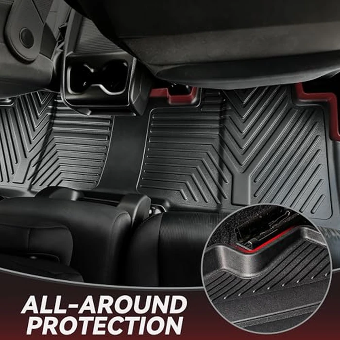 YITAMOTOR Custom Fit Floor Mats Compatible with 2015-2022 Ford F-150 SuperCab/Extended Cab with 1st Row Bench Seats Only, All Weather Protection 2 Row Floor Liner Set Black by YITAMOTOR - Image 5