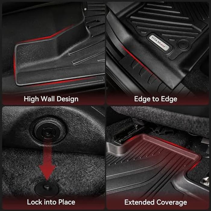 YITAMOTOR Custom Fit Floor Mats Compatible with 2015-2022 Ford F-150 SuperCab/Extended Cab with 1st Row Bench Seats Only, All Weather Protection 2 Row Floor Liner Set Black by YITAMOTOR - Image 6