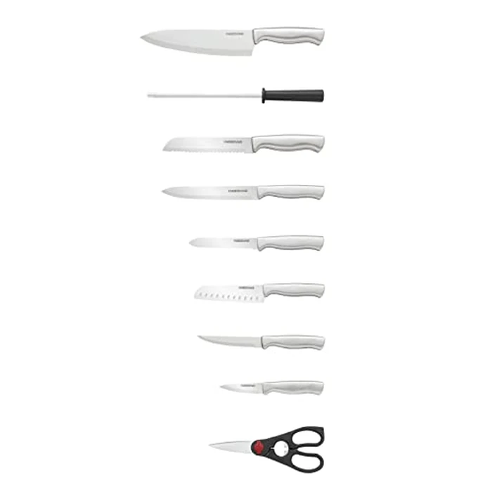 Farberware 15-Piece Kitchen Knife Set, High-Carbon Stainless Steel Blades with Wood Block, Steak Knives, Sharpening Tool & All-Purpose Shears, Razor Sharp, Ergonomic Stainless Steel Handles by Farberware - Image 6