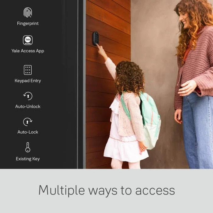 Yale Approach(TM) Lock Deadbolt, Black Suede Key-Free Smart Entry Door Lock with Wi-Fi Connected Touchscreen Keypad and Biometric Fingerprint Scanner for Code Entry, B-YRR110-F-WF1-N-BSP by Yale - Image 2
