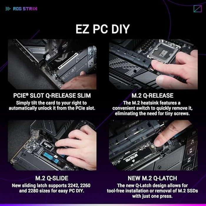 ASUS ROG Strix Z890-E Gaming WiFi Intel Z890 LGA 1851 ATX Motherboard, Advanced AI PC-Ready, 18+2+1+2 Stages, DDR5, WiFi 7, 7X M.2, Thunderbolt 4, USB Type-C, AI Overclocking, Cooling & Networking by Asus - Image 5