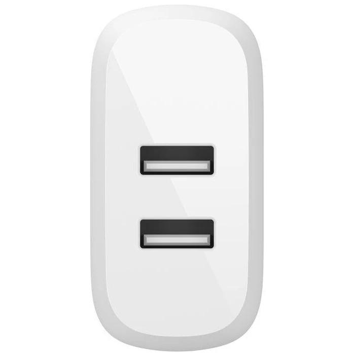 Belkin BoostCharge Dual USB-A Wall Charger 24W + USB-A to USB-C cable - White by Belkin - Image 2